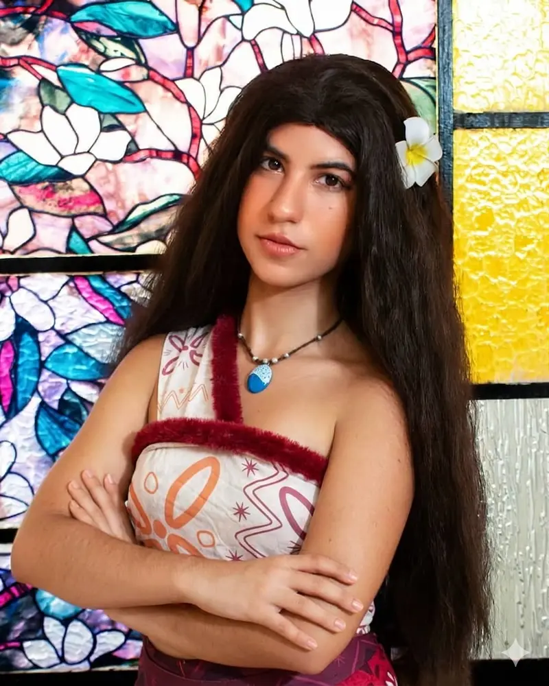Nuestra animadora caracterizada como Moana
